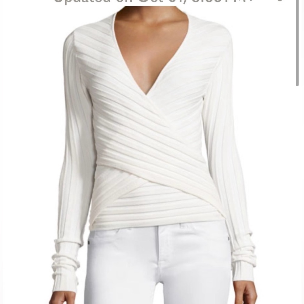 Cinq A Sept Titania Open-Back Ribbed Knit Top